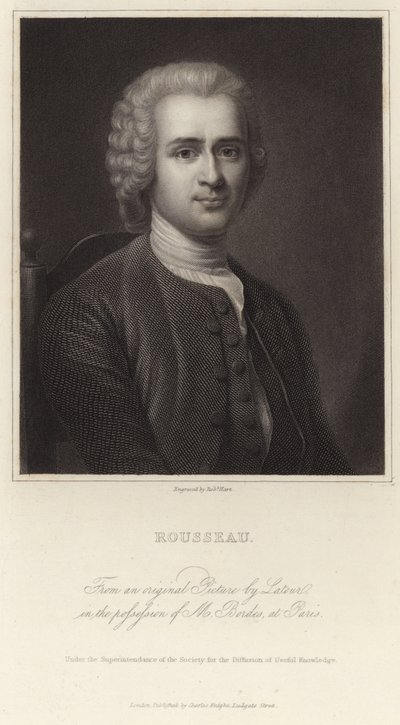 Porträtt av Jean-Jacques Rousseau av Maurice Quentin de La Tour