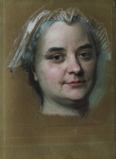 Porträtt av Madame Pèlerin. av Maurice Quentin de La Tour