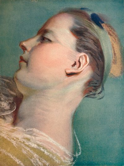 Lutande huvud, c1752 av Maurice Quentin de La Tour
