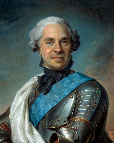 Sachsens marechal: Porträtt av Hermann Maurice, greve av Sachsen (1696-1750) av Maurice Quentin Delatour dit Quentin De La Tour (De Latour) (1704-1788) 1700-talet - "" Marskalken av Sachsen"": porträtt av Hermann Maurice, greve av Sachsen (1696-1750) av Maurice Quentin de La Tour