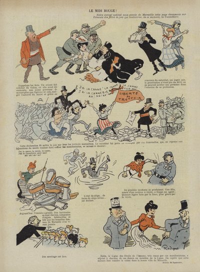 Den röda Midi. Illustration för Le Rire av Maurice Radiguet