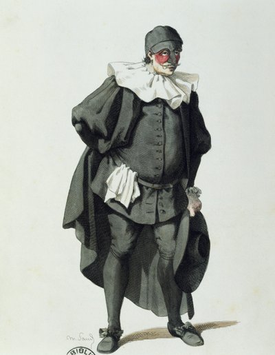 Dottor Balanzone 1653, av Maurice Sand (1823-1889) av Maurice Sand