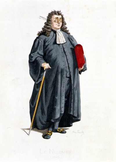 Le Notaire i ""Masques et bouffons"" (italiensk komedi), text och teckningar av Maurice Sand, etsningar av A. Manceau, förord ​​av Georges Sand, Paris, Michel Lévy Frères av Maurice Sand