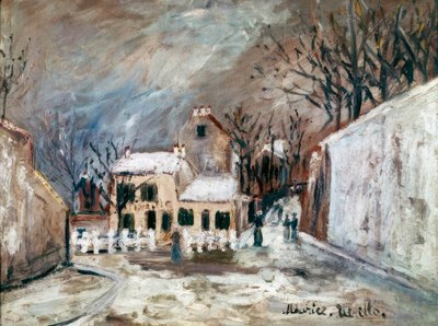 Snö på Montmartre av Maurice Utrillo