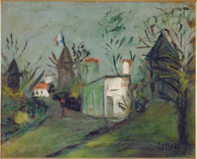 Blick auf Montmartre am 14. Juli von Maurice Utrillo