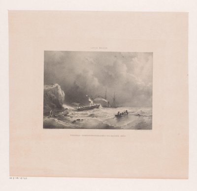 Båtar i nöd under en storm på havet av Maurits Frederik Hendrik De Haas