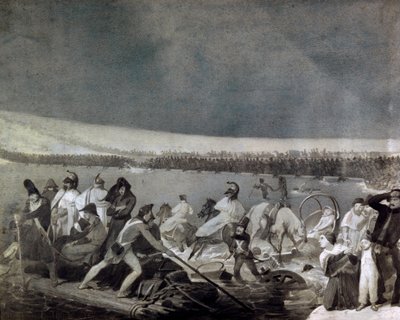 Retreat från Ryssland (1812): "" passagen av Beresina (Berezina) av den franska armén den 28 november av Mauro Conconi