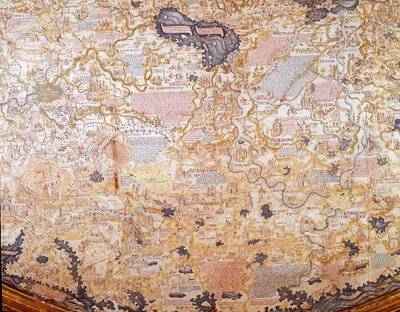 Vy över Ryssland Detalj av världskartan (mapamundi) av bror Maurus (Mauro) camaldolese 1459 Marciana Library, Venedig av Mauro Fra