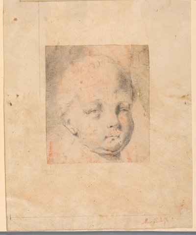 Teckning, studie: Huvud av en pojke, 1810-34 av Mauro Gandolfi