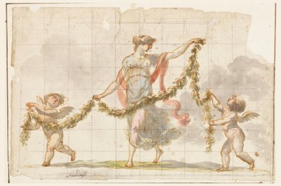 Teckning, Väggmålning, ca 1820 av Mauro Gandolfi
