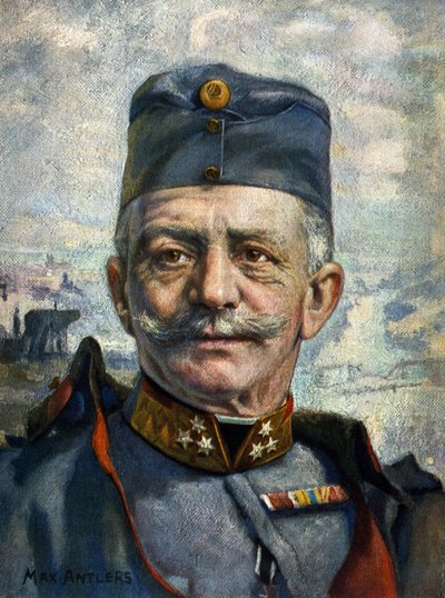 Porträtt av Conrad von Hotzendorf (1852-1925), marechal för den österrikisk-ungerska armén” (teckning) av Max Antlers