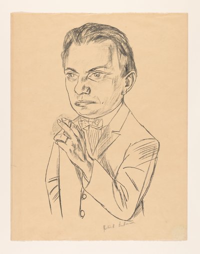 Självporträtt med cigarett av Max Beckmann (signed by artist)
