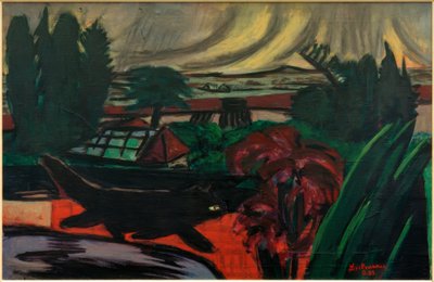 Kvällsträdgård i ett åskväder av Max Beckmann