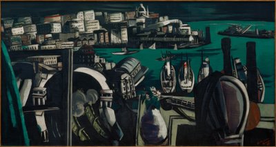 Utsikt över Genua: Hamnen i Genua av Max Beckmann