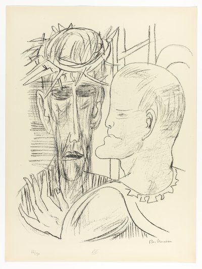Kristus och Pilatus, tallrik 15 från Dag och dröm av Max Beckmann