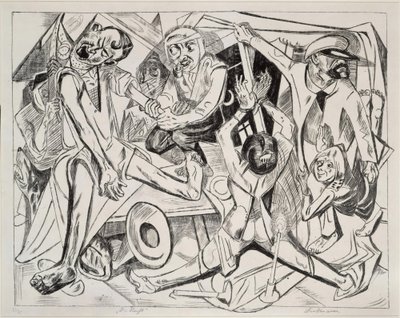 Natten (blad 7 ur: ”Helvetet”) av Max Beckmann