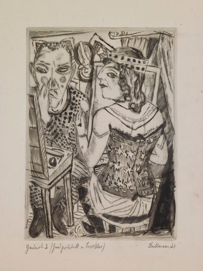 Omklädningsrum, tallrik 2 från portföljen "The Annual Fair" av Max Beckmann