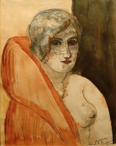 Kvinna i päls av Max Beckmann