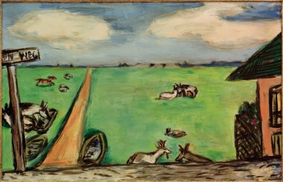 Grön äng med kor av Max Beckmann