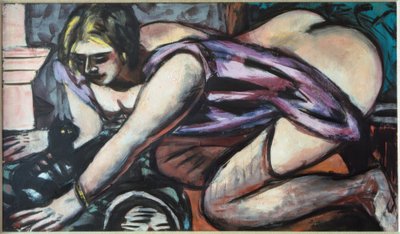 Halvakt med katt av Max Beckmann