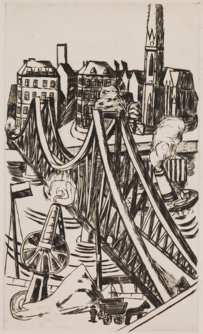 Stor bro ("Eiserner Steg" i Frankfurt am Main) av Max Beckmann