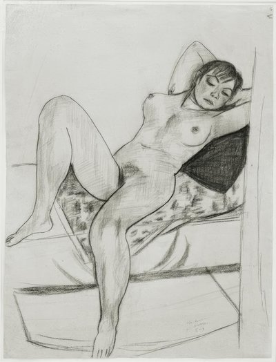 Liggande kvinna naken av Max Beckmann