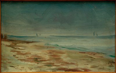 Havsstrand, brun och grå av Max Beckmann
