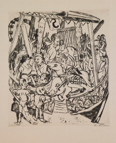 Merry-Go-Round, tallrik 7 från portföljen "Annual Fair" av Max Beckmann