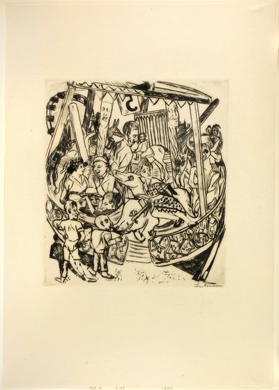 Merry-Go-Round, tallrik sju från Jahrmarkt av Max Beckmann