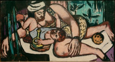 Mamma med lekande barn av Max Beckmann
