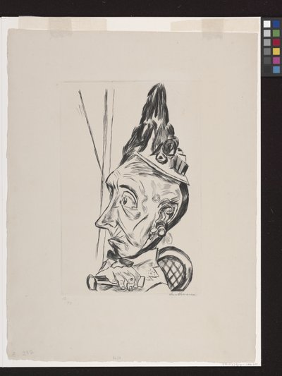 Gammal kvinna med motorhuven av Max Beckmann