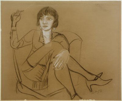 Quappi, röker i klubbstolen av Max Beckmann