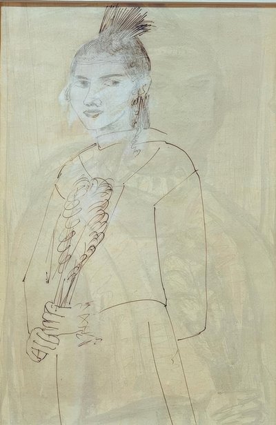 Quappi med huvudbonad av Max Beckmann