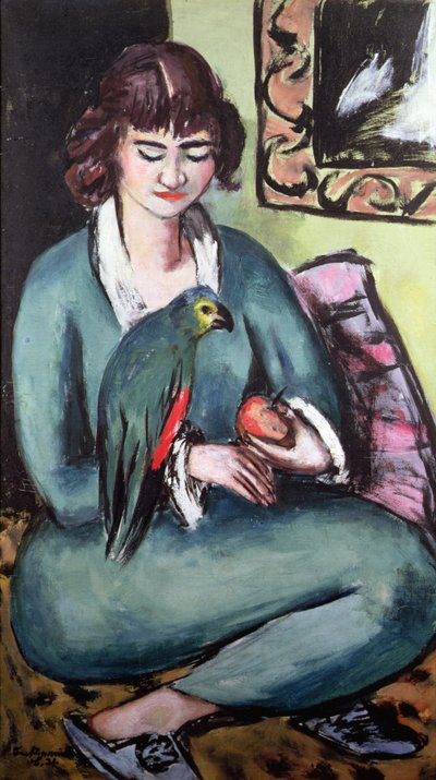 Quappie med en papegoja av Max Beckmann