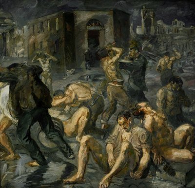 Scen från förstörelsen av Messina av Max Beckmann