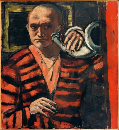 Självporträtt med horn av Max Beckmann