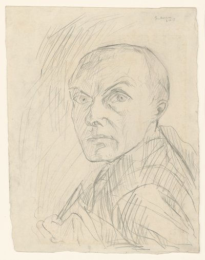 Självporträtt i halvprofil åt vänster av Max Beckmann