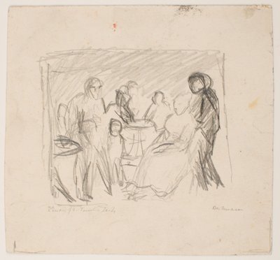 Skiss för familjen Zech av Max Beckmann