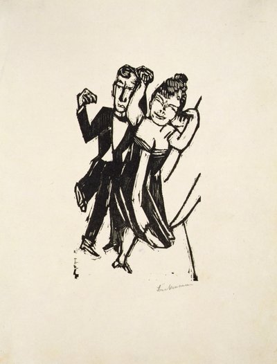 Litet dansande par (träsnitt) av Max Beckmann