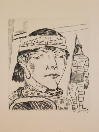 Snake Lady, tallrik 10 från portföljen "Annual Fair" av Max Beckmann
