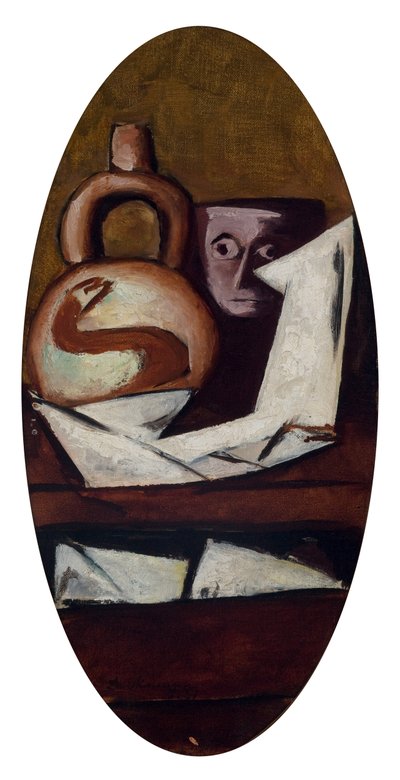 Stilleben med mexikansk figur av Max Beckmann