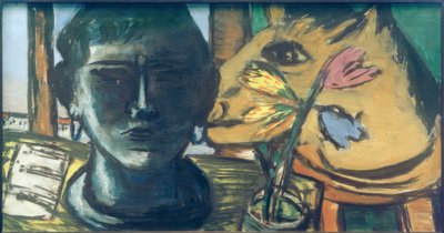 Stilleben med skulptur av Max Beckmann