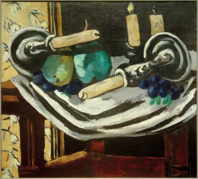 Stilleben med välta ljus av Max Beckmann