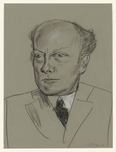 Studie till porträttet av Gottlieb Friedrich Reber (huvud) av Max Beckmann