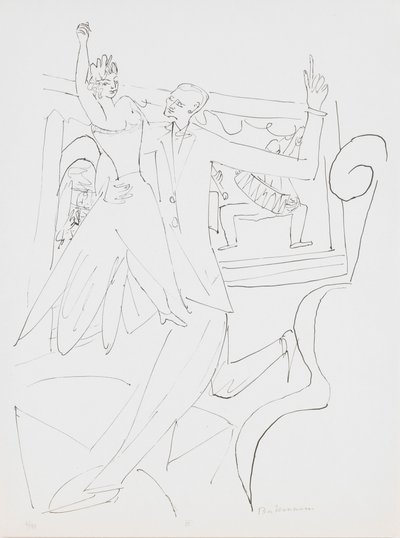 Tango, tallrik 4 från portföljen "Dag och dröm" av Max Beckmann