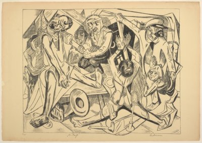 Natten, tallrik sju från Die Hölle av Max Beckmann