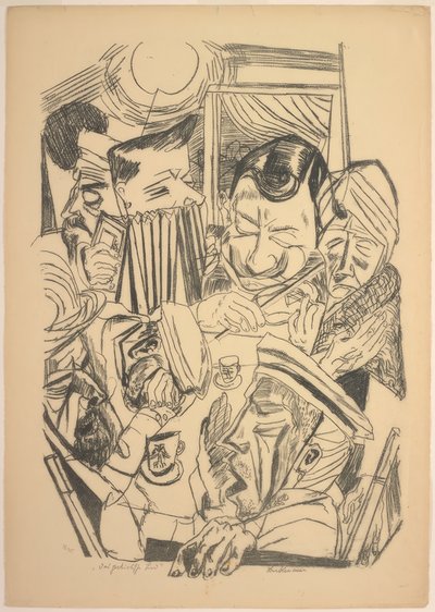 Fosterlandssången, tallrik nio från Die Hölle av Max Beckmann