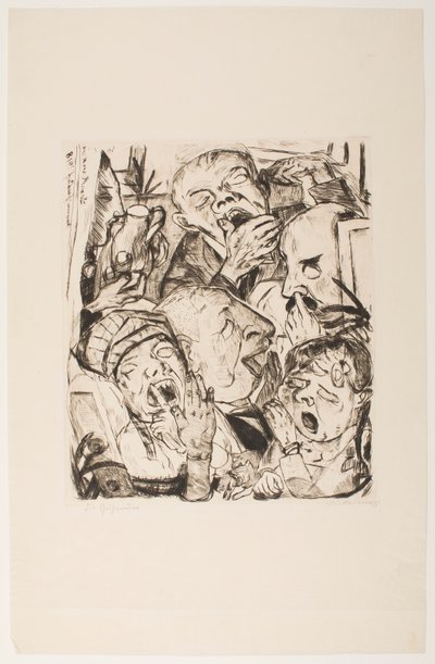 The Yawners, tallrik 7 från portföljen "Faces" av Max Beckmann