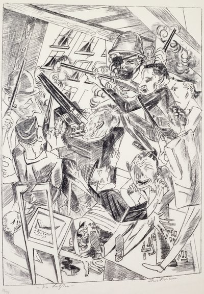 De sista, av Max Beckmann (1884-1950), litografi. Tyskland, 1900-talet. av Max Beckmann