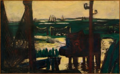 Vadehavet grönt och svart och gult av Max Beckmann